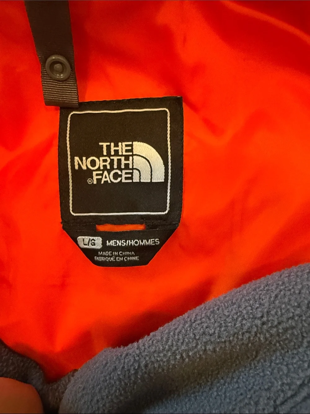 The North Face Men's 3-in-1 Gray Coat with Orange Lining and fleeced interior